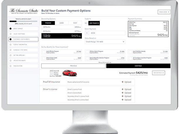 iMac on page customizing payment
